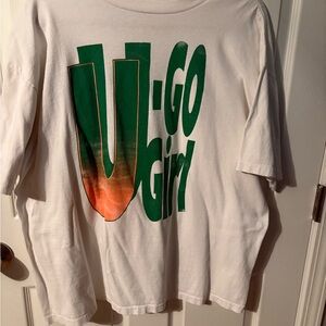 White and Green Graphic Women’s Shirt